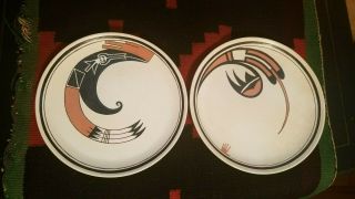 Vintage Navajo Pottery Plates Native American Indian