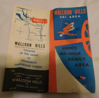 Vintage Walloon Hills Ski Area Walloon Hills Michigan Brochure