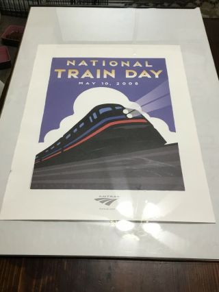 Vintage Train Poster Amtrak National Train Day Union Station 18x24