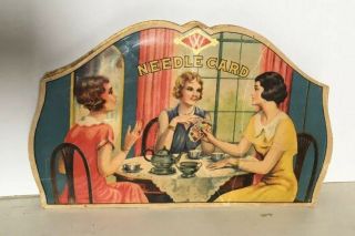 Vtg Needle Card Book W Germany Swedish Steel Antique Sewing Ladies Rare Piece