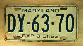 Pair (2) 1962 Vintage Maryland License Plate Auto Car Vehicle Tag 1148 & 1149