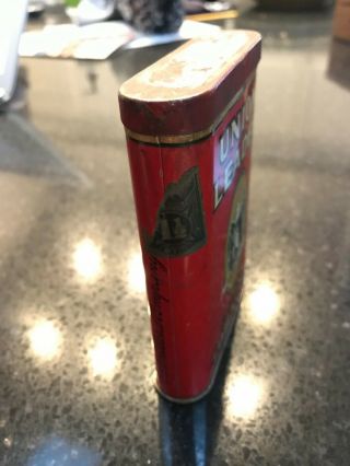 Vintage Union Leader Smoking Pipe Tobacco Tin Pocket Size 3