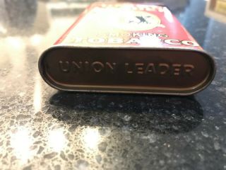 Vintage Union Leader Smoking Pipe Tobacco Tin Pocket Size 5