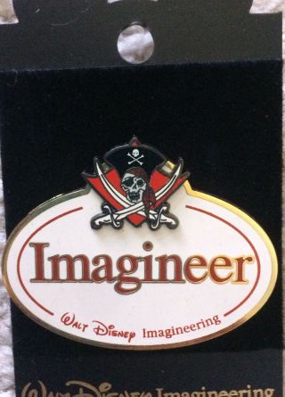 Disney Wdi - Imagineer Name Tag Pirates Of Caribbean Jolly Roger Pin Le 300