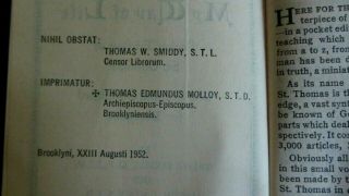 MY WAY OF LIFE - - ST.  THOMAS AQUINAS - - POCKET EDITION - - 1952 - - LITTLE GEM - - LOVELY 5