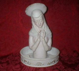 Rare Vintage Catholic Bvm Virgin Mary Madonna Holy Water Font Napco Japan 1960 
