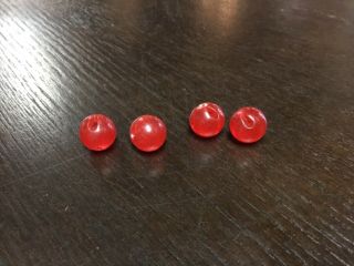 Set Of 4 Vintage Art Deco Light Cherry Amber Color Round 2 Hole Buttons 1/3”