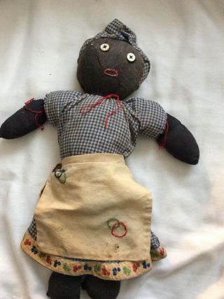 Vintage Black Americana African America Handmade Cloth Rag Doll