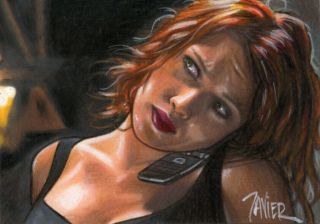 Avengers Black Widow Scarlett Johansson Marvel Sketch Card Print 1 Of 15 Art