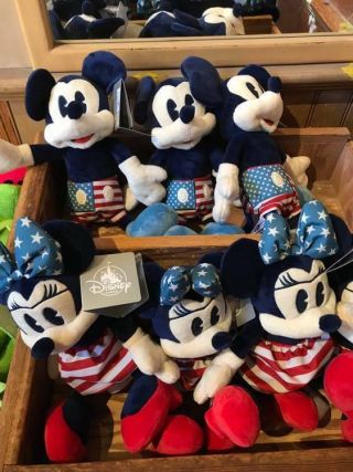 Disney Parks Americana Mickey And Minnie Plush Set