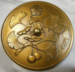 Rare Japan Huge Bunchin Paperweight Sakura / Cherry Blossom Medal Japon Médaille