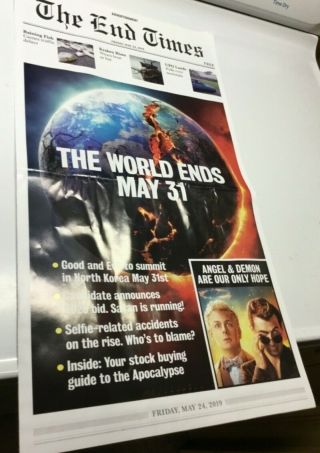 Poster Newspaper Advertisement Good Omens The End Times Angel & Demon May 24