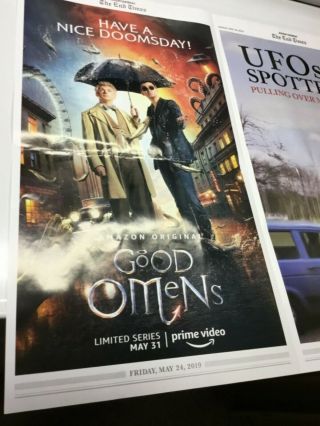 Poster Newspaper Advertisement GOOD OMENS The End Times Angel & Demon May 24 2