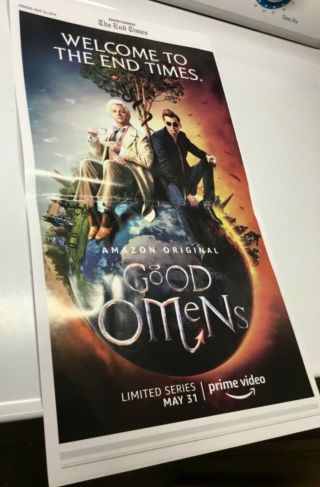 Poster Newspaper Advertisement GOOD OMENS The End Times Angel & Demon May 24 4