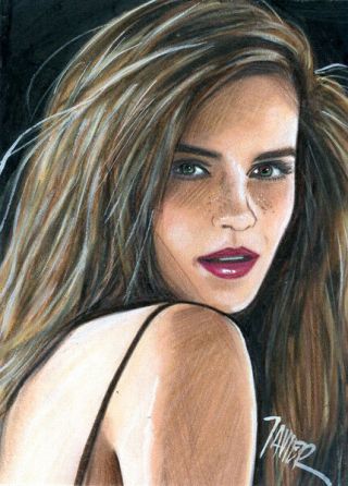 Emma Watson Harry Potter Hermione Wizard Sketch Card Print 1 Of 15 Art