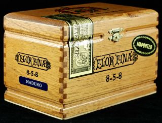 Auturo Fuente Flor Fina 8 - 5 - 8 (maduro) Wood Cigar Box -