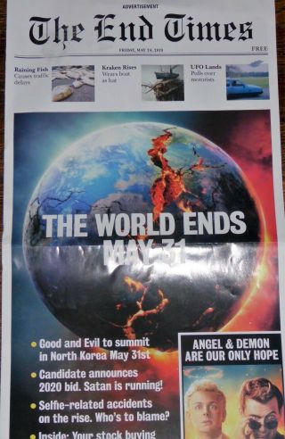 York Times / The End Times Good Omens Promo Ad / Poster - Only One On Ebay