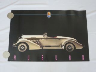1930s Auburn Speedster Car Poster - Classics Unlimited - Vintage 1986