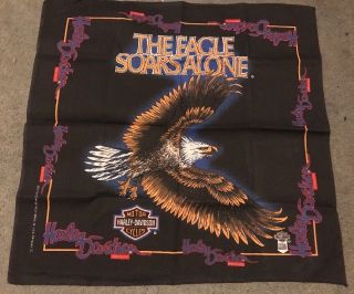 Harley Davidson Scarf The Eagle Soars Alone America Square Bandana Handkerchief