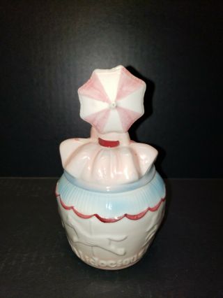 RARE Disney Mary Poppins Trinket Jar / Covered Sugar By Enesco 1964 2