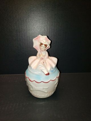 RARE Disney Mary Poppins Trinket Jar / Covered Sugar By Enesco 1964 8