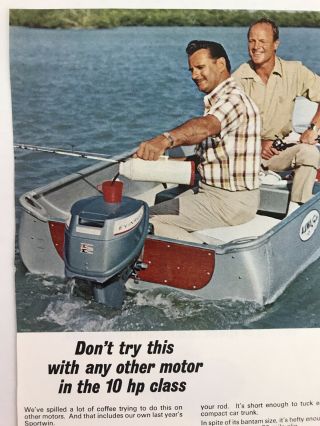 Print Ad Vtg 1967 Advertising Evinrude Outboard Motors Men Fishing Boat On Lake