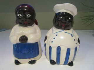 Vintage/ Rare Aunt Jemima Uncle Moses Black Americana Salt Pepper Shakers