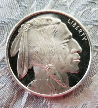 Indian Buffalo 1 Oz.  999 Fine Silver Golden State Bullion Round
