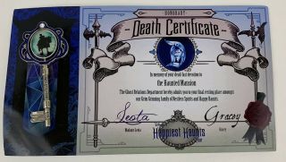 Disney’s Haunted Mansion Death Certificate Hatbox Ghost Pin Diamond Celebration