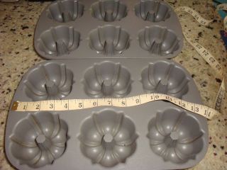 Nordic Ware Mini 6 Form Count Bundt Cup Cake Pan Muffin Metal Oven Tray Tin Art