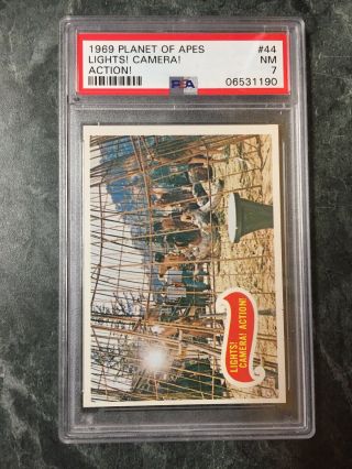 1969 Topps,  Planet Of The Apes,  44 Lights Camera Action,  Psa 7 Nm