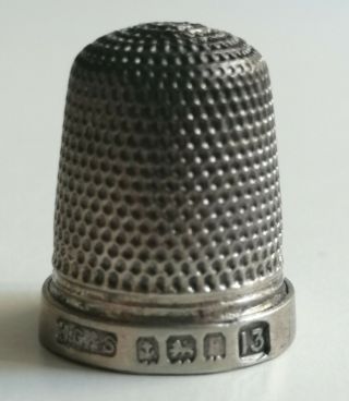 Vintage 1930 Birmingham Hallmarked Silver Thimble 13 The Spa Henry Griffith Nr