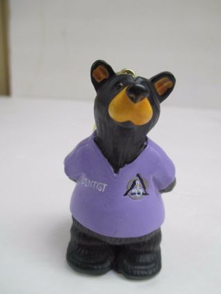 Bearfoots Bears Dentist Purple Smock Hiding Extracted Tooth Ornament 3959