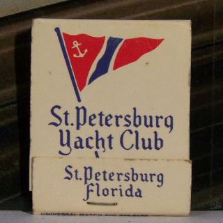 Vintage Matchbook Z2 St Petersburg Florida Yacht Club Anchor Flag Design Sailing