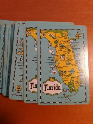 Vintage Souvenir Of Florida Plastic Coated Playing Cards Pre - Disney World