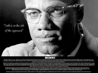 Malcolm X Poster Truth Is On Side Of The Oppressed African American Bio (18x24)