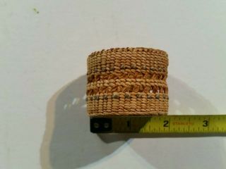 Vintage Small Miniature Woven Basket Very Well Made Really Tight Woven