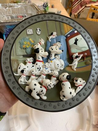 Disney 101 Dalmations Watch Out Thunder 3 - D Collector Plate Limited Ed