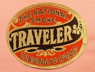 Vintage Cigar Label The National Smoke Traveler 77362