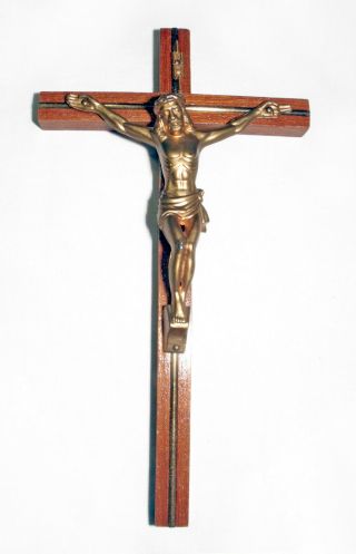 Wood Crucifix 8 1/4 " Wall Hanging Jesus On The Cross