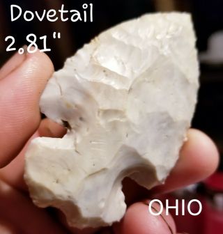 Authentic Dovetail Arrowhead Spear Point Native Indian Artifact Ohio Notch Base