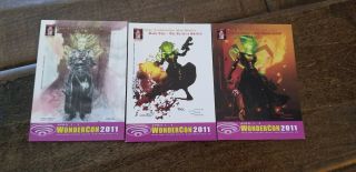 2011 Wondercon Lazy Bones Anne Frankenstein Nazi Hunter Promo Card Set Of 3