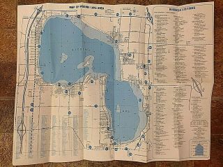 Vintage Map of Higgins Lake Michigan Souvenir History Travel Brochure Guide Cool 3