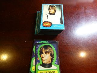 1977 Topps Star Wars Blue Complete Set With Stickers (n - 15) Series 1