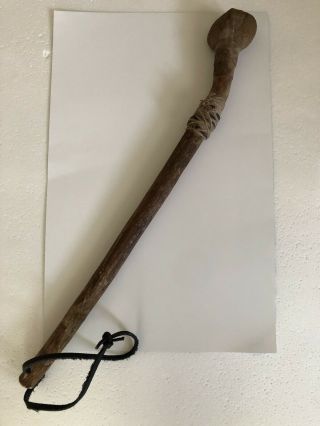 Hand Made Vintage Indian Stone War Club Tomahawk Weapon Wood Handle 20” Long