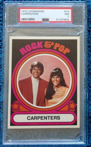 The Carpenters 1972 Hitmakers 14 Psa 7 Rookie Rc Pop 1 Highest Graded Rare