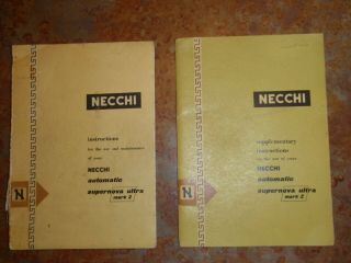 Vintage Necchi Automatic Supernova Ultra Mark 2 Sewing Machine Manuals