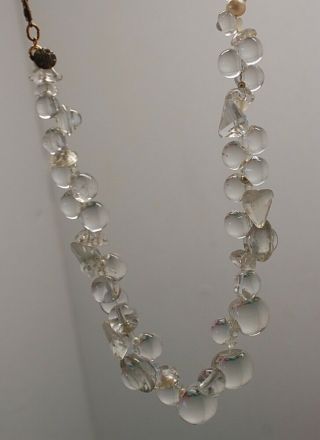Vintage Clear Glass Buttons Necklace