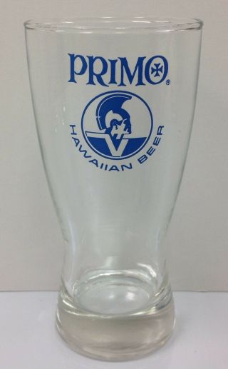 7 Primo Beer Hawaii Glass Cups Vintage 5 1/2 