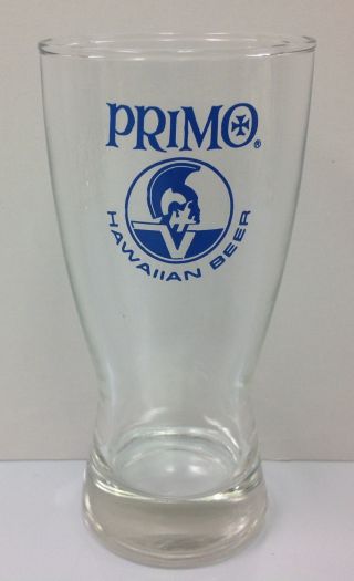 7 Primo Beer Hawaii Glass Cups Vintage 5 1/2 